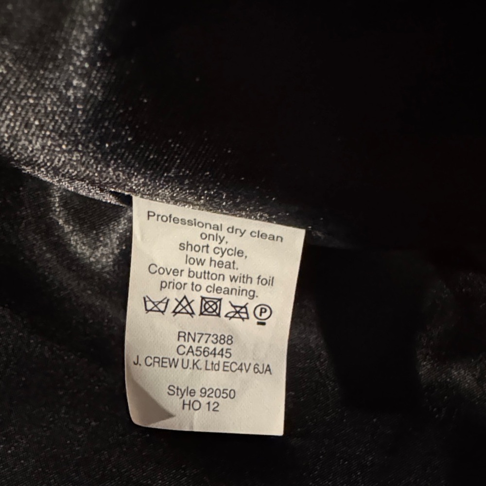 J. Crew Black Pea Coat with Tan Trim - Picture 3 of 4